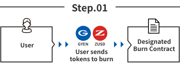 User sends tokens to burn